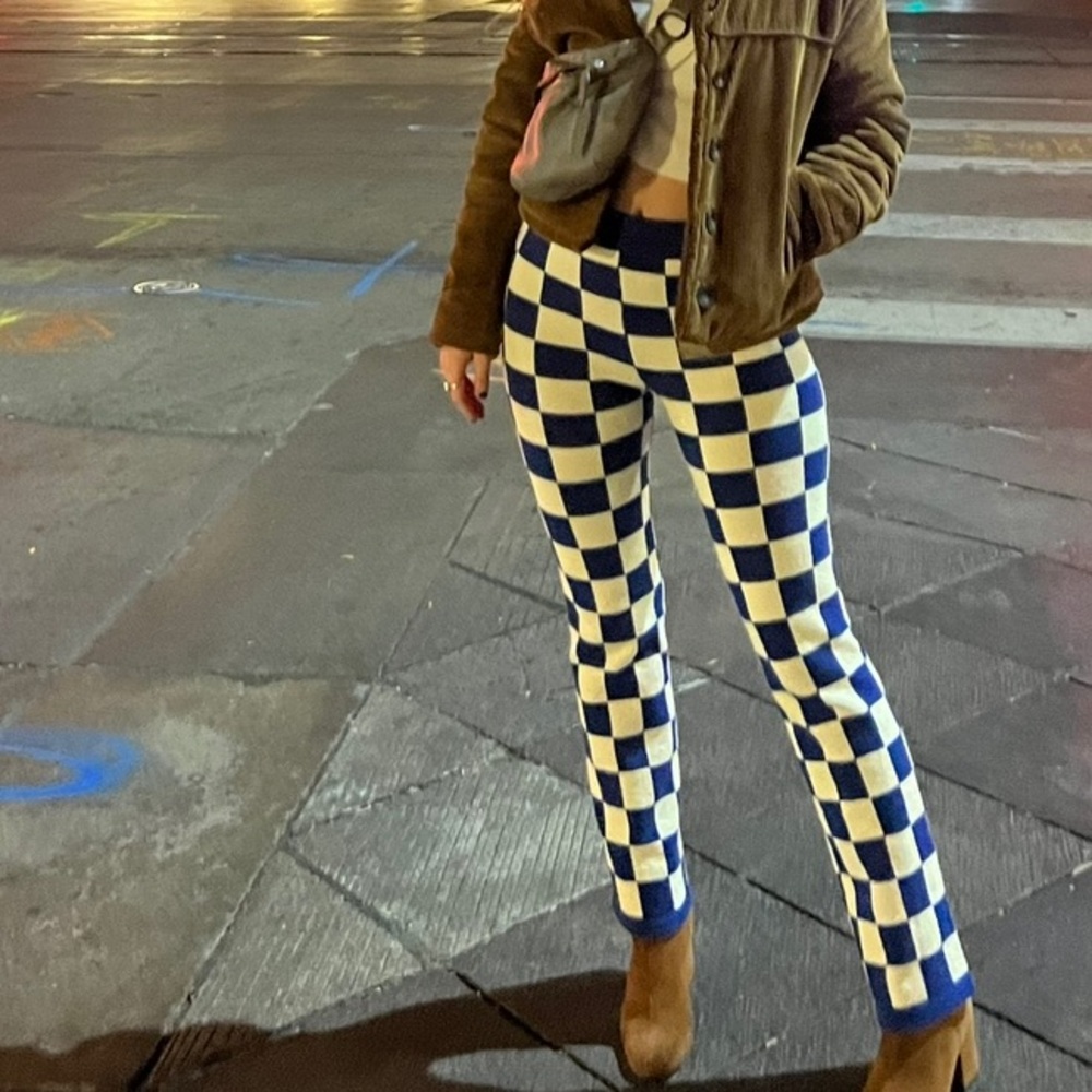 Belle the Label knit checkered pants